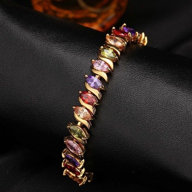 PULSERA DE DISEÑO CON CIRCONITAS MULTICOLOR