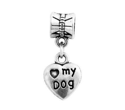 ABALORIO LOVE MY DOG PARA PULSERAS TIPO PANDORA