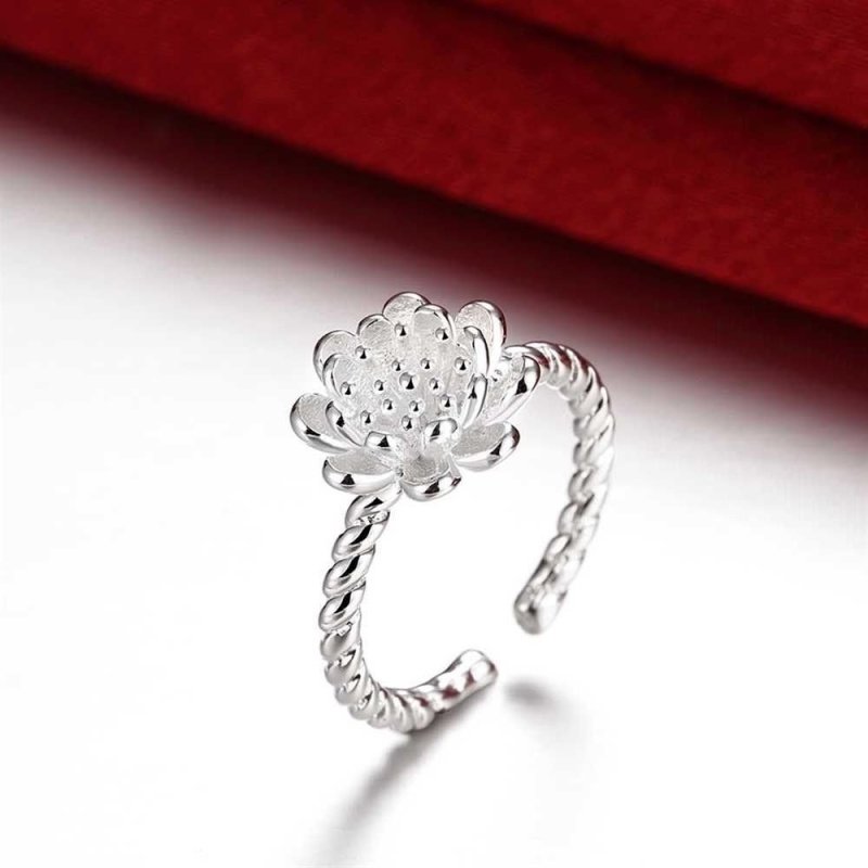ANILLO FLOR AJUSTABLE CON PLATA 925