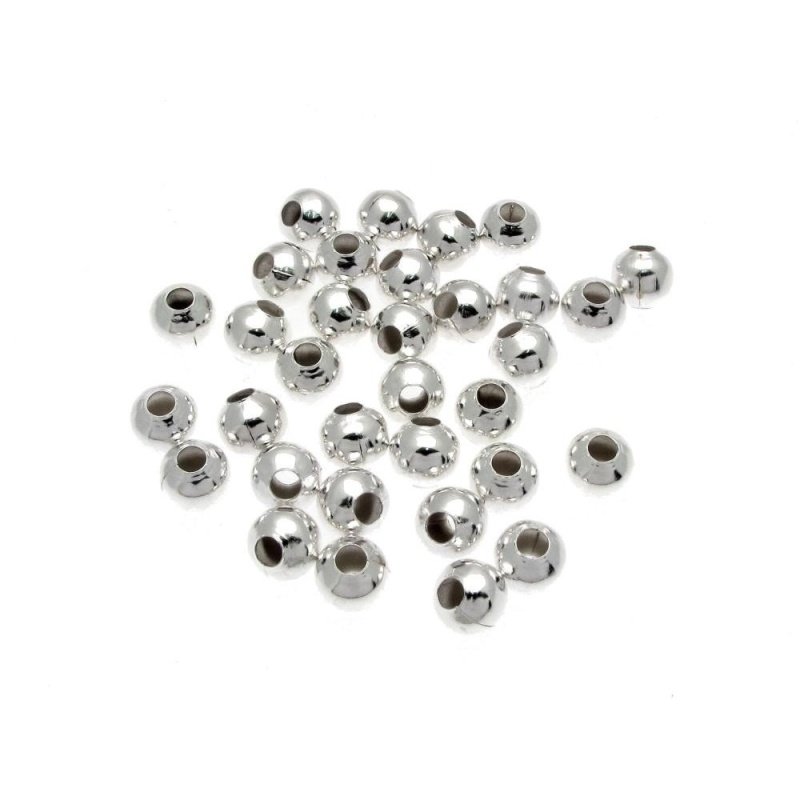 10 BOLAS BAÑO DE PLATA PARA CREAR TUS JOYAS (6 mm)
