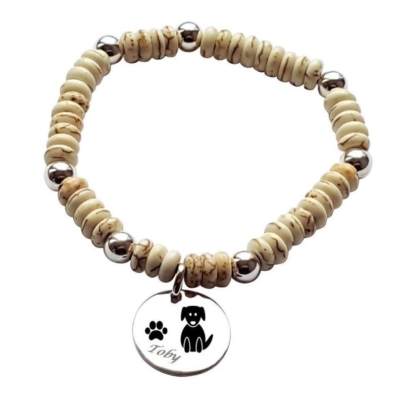 PULSERA JASPES CON CHAPA PERSONALIZADA PLATA DE LEY