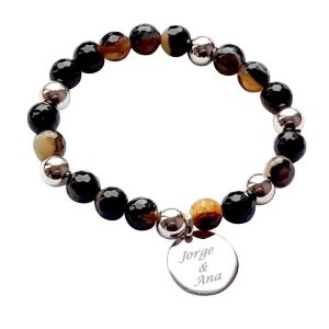 PULSERA CON MEDALLAS PERSONALIZADA, PLATA DE LEY 925