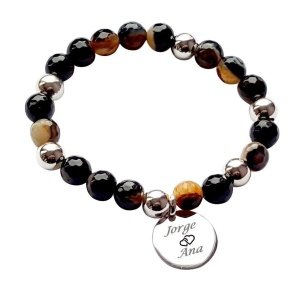 PULSERA CON MEDALLAS PERSONALIZADA, PLATA DE LEY 925