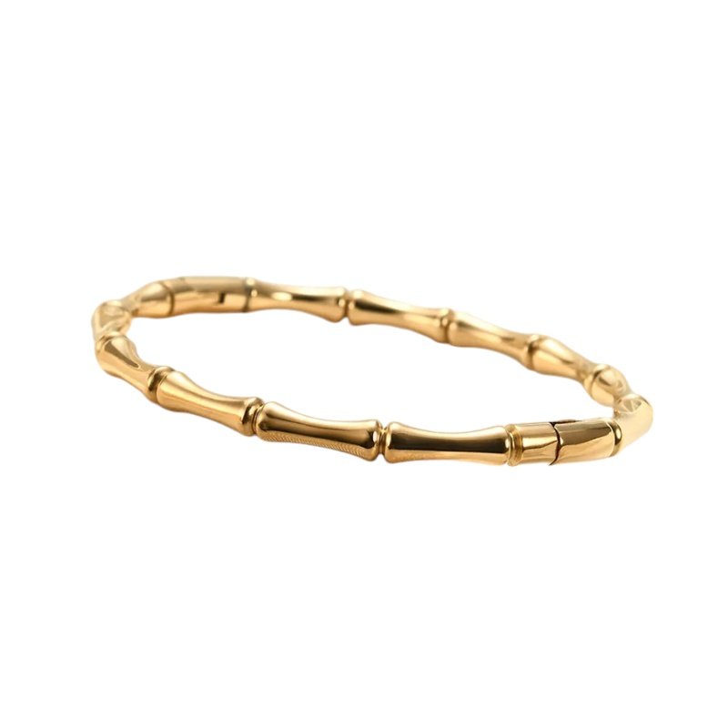 BRAZALETE BAMBÚ ACERO Y ORO WATERPROOF
