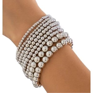 pulsera bolas de plata barata
