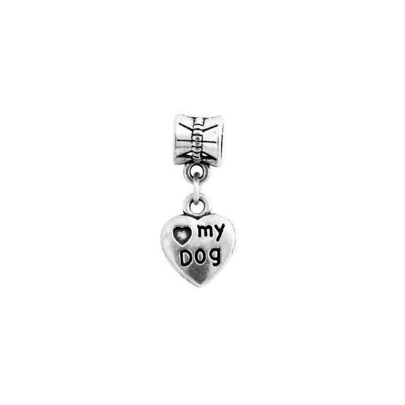 ABALORIO LOVE MY DOG PARA PULSERAS TIPO PANDORA