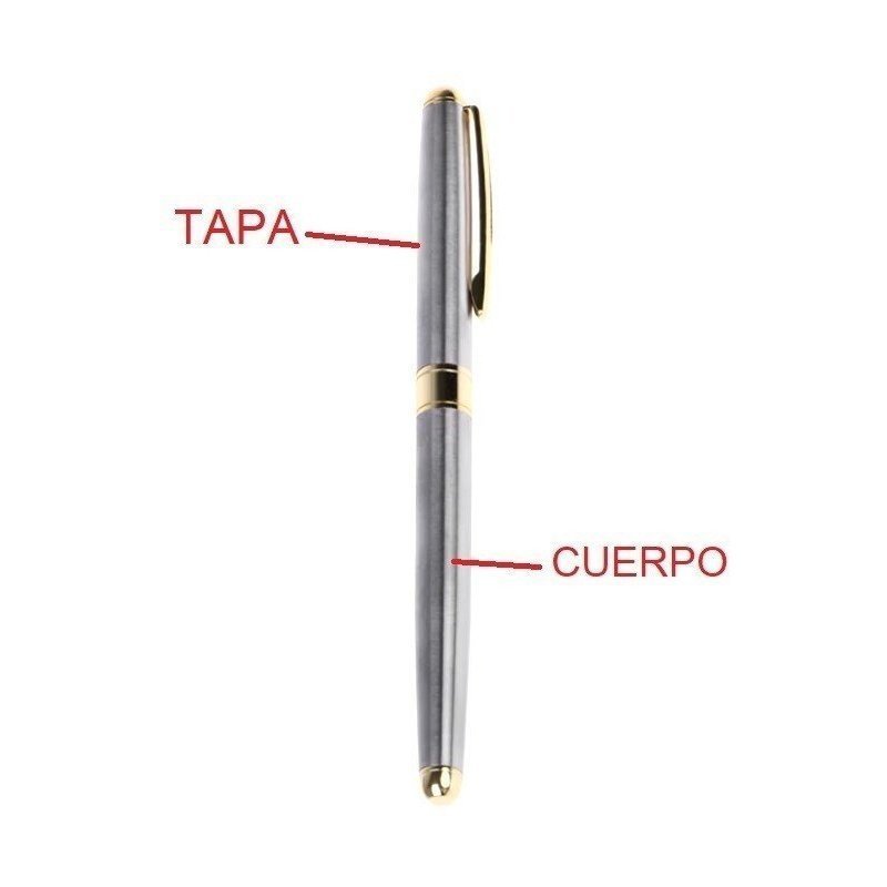 BOLÍGRAFO ACERO PLATA Y ORO PERSONALIZADO