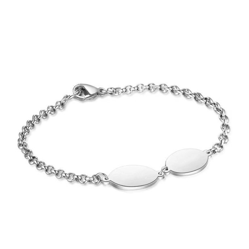PULSERA CON CHAPAS OVALADAS PERSONALIZADAS