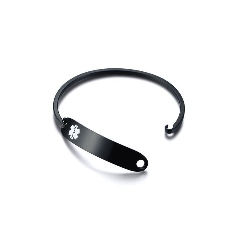 PULSERA RÍGIDA ALERTA MÉDICA PERSONALIZADA, VARIOS COLORES