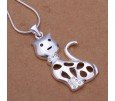 COLGANTE GATO CALADO CON CIRCONITAS Y PLATA COLGANTE GATO CALADO CON CIRCONITAS Y PLATA