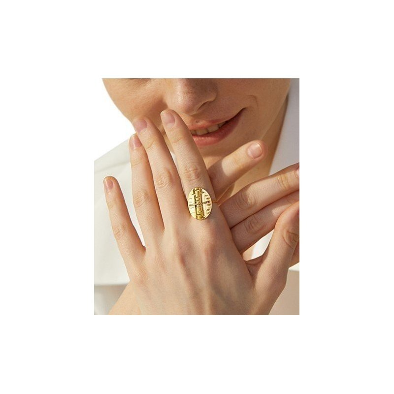 ANILLO OVALADO ACERO DORADO WATERPROOF AJUSTABLE