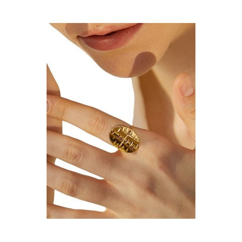ANILLO OVALADO ACERO DORADO WATERPROOF AJUSTABLE