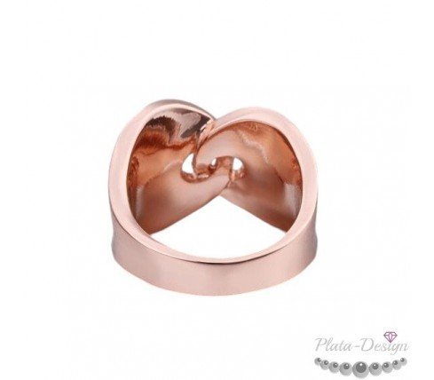 ANILLO DE DISEÑO ENTRELAZADO CON CIRONITAS Y ORO ROSA