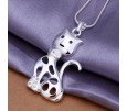 COLGANTE GATO CALADO CON CIRCONITAS Y PLATA COLGANTE GATO CALADO CON CIRCONITAS Y PLATA