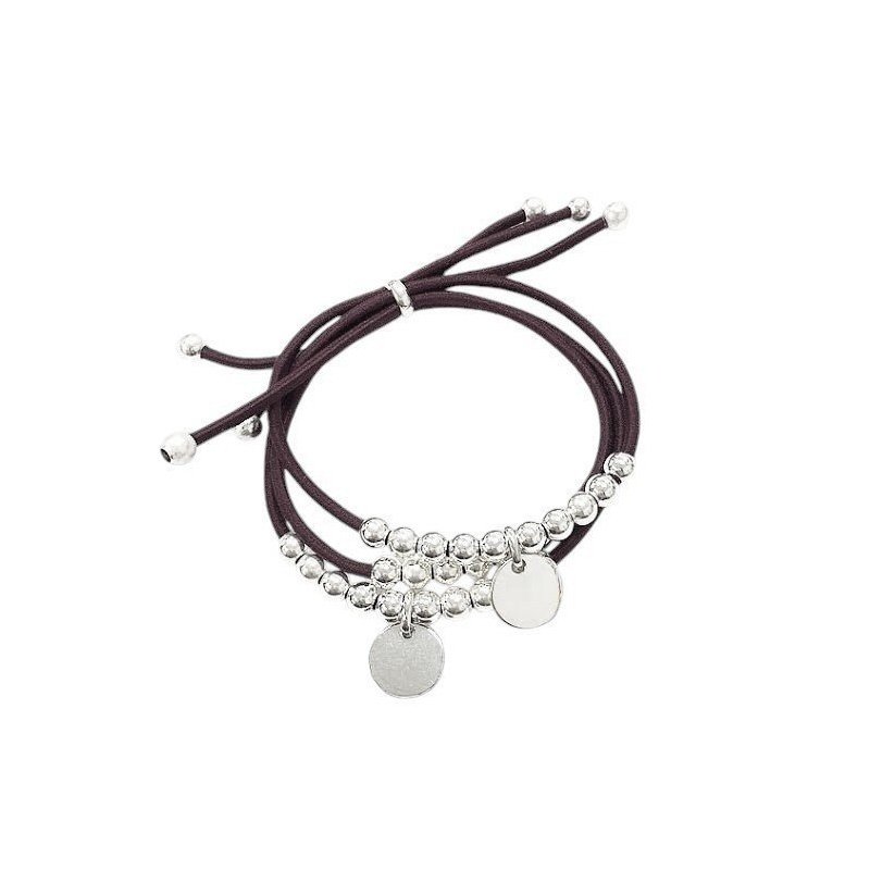PULSERA PERSONALIZADA PLATA DE LEY, ELÁSTICA, VARIOS COLORES