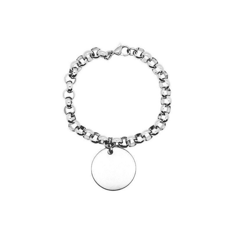 PULSERA ROLO ACERO CON CHAPA PERSONALIZADA