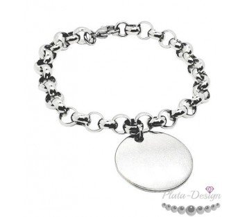 PULSERA ROLO ACERO CON CHAPA PERSONALIZADA