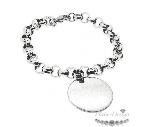 PULSERA ROLO ACERO CON CHAPA PERSONALIZADA