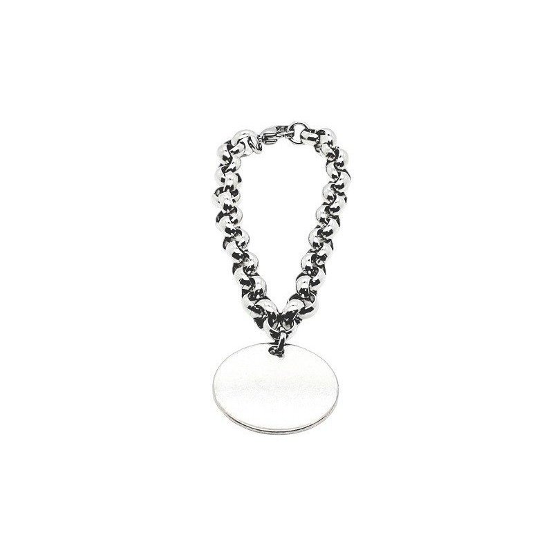 PULSERA ROLO ACERO CON CHAPA PERSONALIZADA
