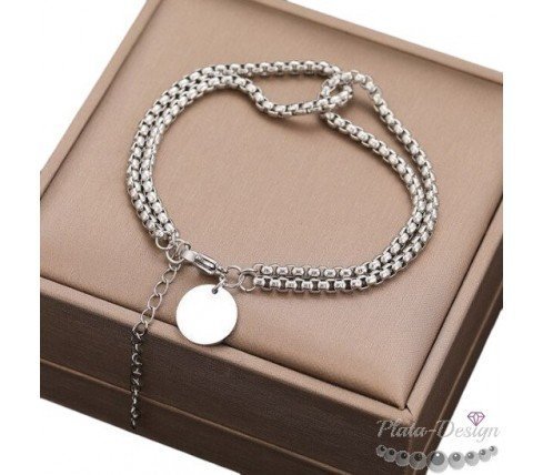 PULSERA ACERO CON CHAPITA PARA GRABAR