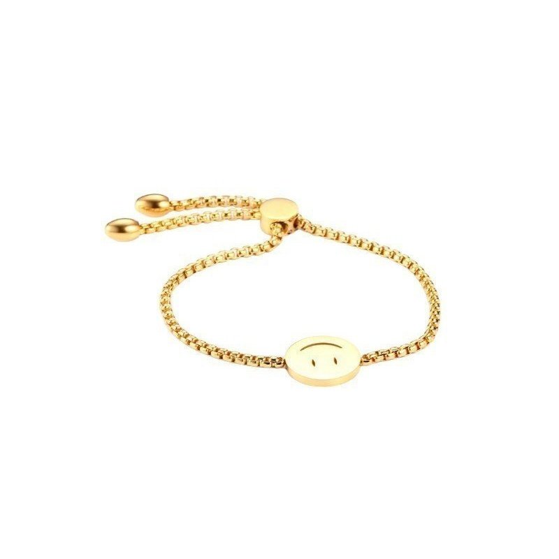 PULSERA SMILE AJUSTABLE, ACERO Y ORO