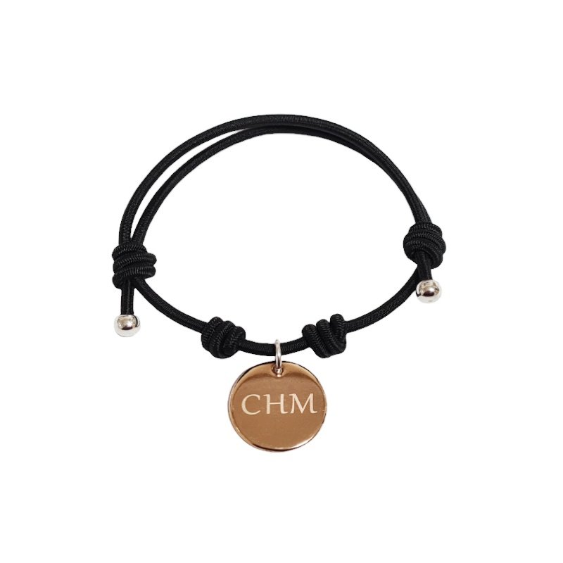 PULSERA NUDOS CORREDIZOS CON CHAPA PERSONALIZADA