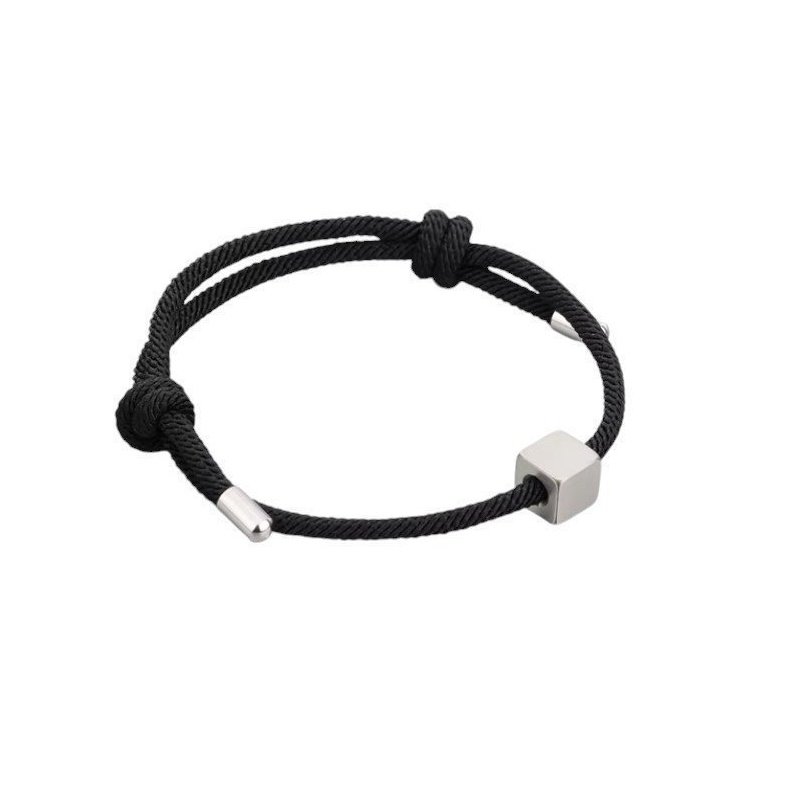 DOS PULSERAS PARA PAREJAS CON ENTREPIEZA CUBO PERSONALIZADA
