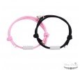DOS PULSERAS PARA PAREJAS CON IMÁN Y TUBO PERSONALIZADO, VARIOS COLORES