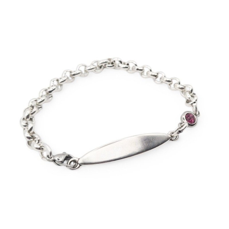 PULSERA ESCLAVA PERSONALIZADA CON CHARM DE COLOR