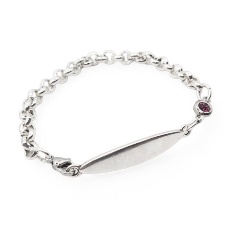 PULSERA ESCLAVA PERSONALIZADA CON CHARM DE COLOR