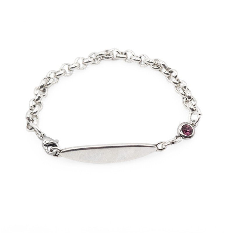 PULSERA ESCLAVA PERSONALIZADA CON CHARM DE COLOR