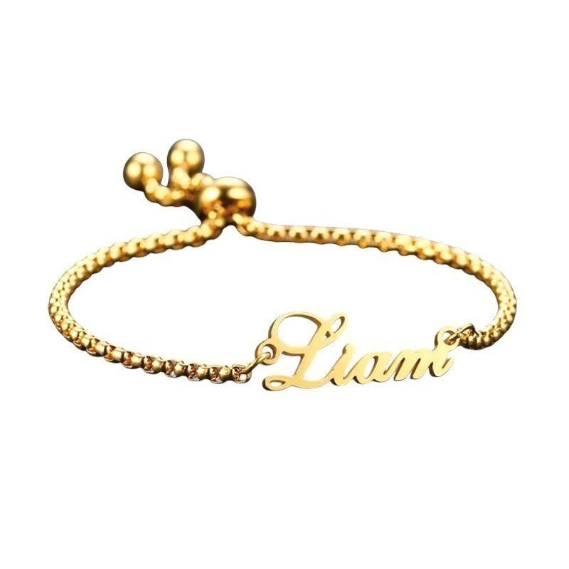 PULSERA PERSONALIZADA CON TU NOMBRE ACERO Y ORO