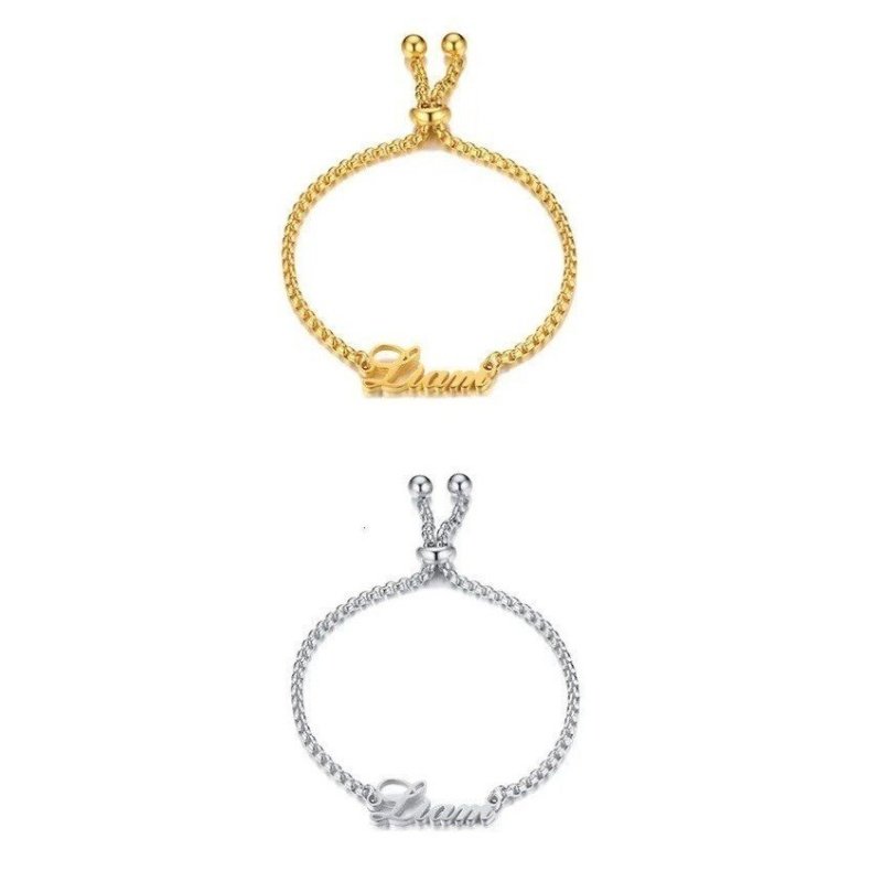 PULSERA PERSONALIZADA CON TU NOMBRE ACERO Y ORO