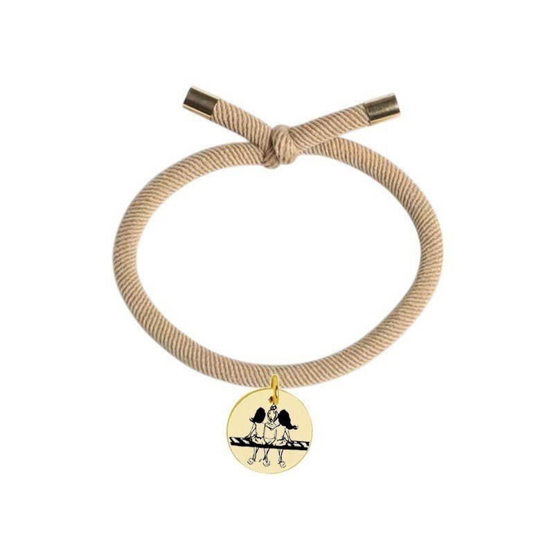 PULSERA ELÁSTICA CON MEDALLA DORADA PERSONALIZADA, VARIOS COLORES