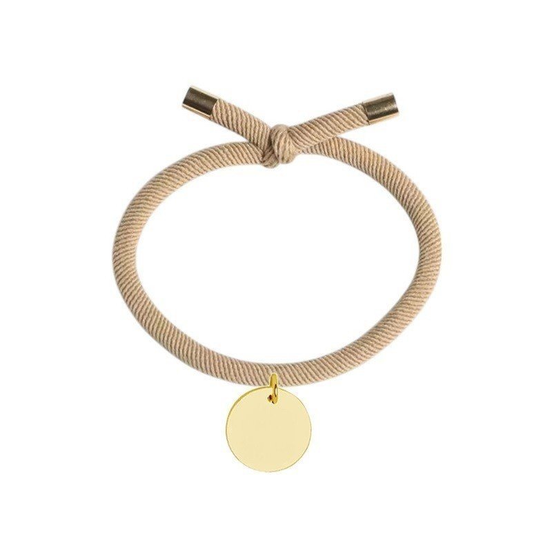 PULSERA ELÁSTICA CON MEDALLA DORADA PERSONALIZADA, VARIOS COLORES