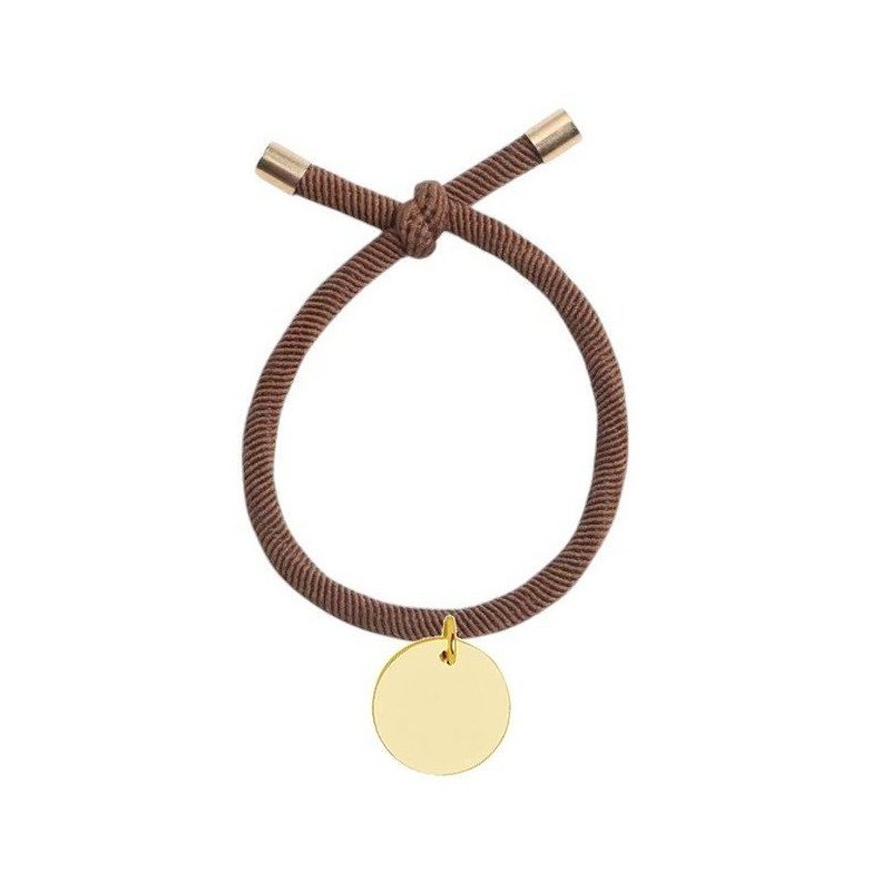 PULSERA ELÁSTICA CON MEDALLA DORADA PERSONALIZADA, VARIOS COLORES