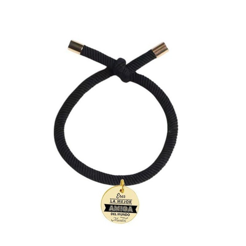 PULSERA ELÁSTICA CON MEDALLA DORADA PERSONALIZADA, VARIOS COLORES