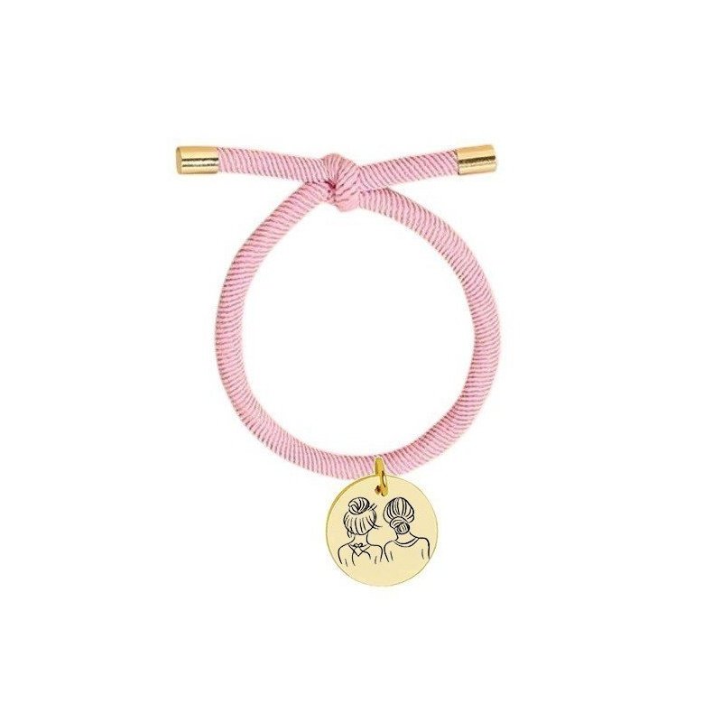 PULSERA ELÁSTICA CON MEDALLA DORADA PERSONALIZADA, VARIOS COLORES