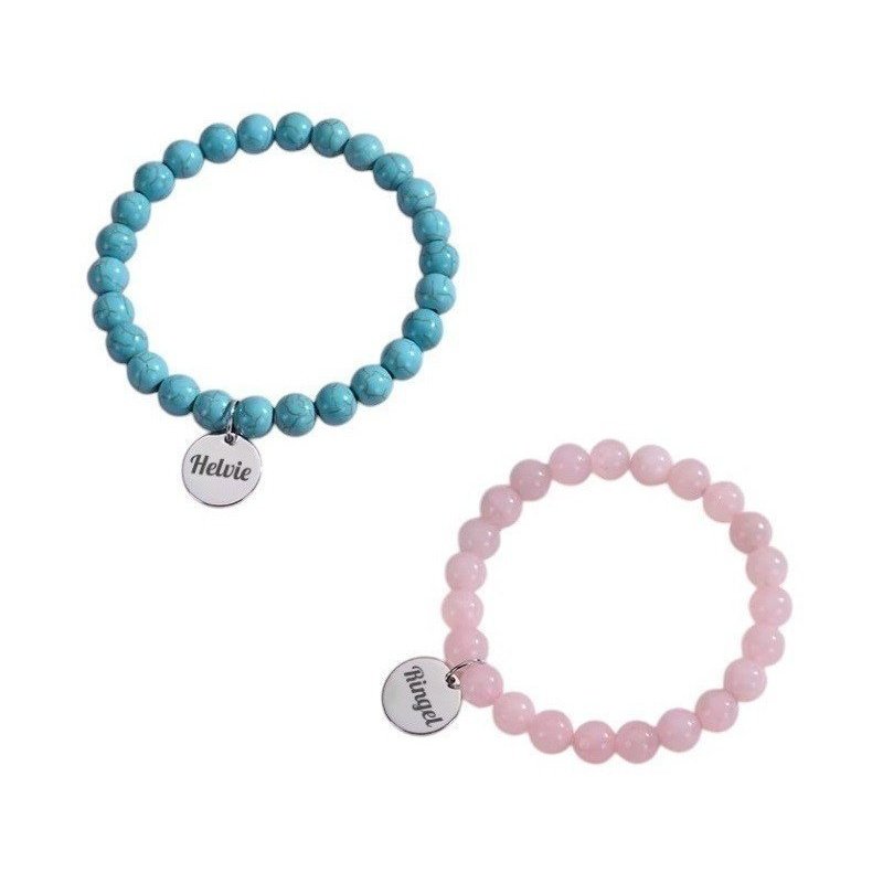 PULSERA PERSONALIZADA ZAMAK Y PIEDRAS NATURALES