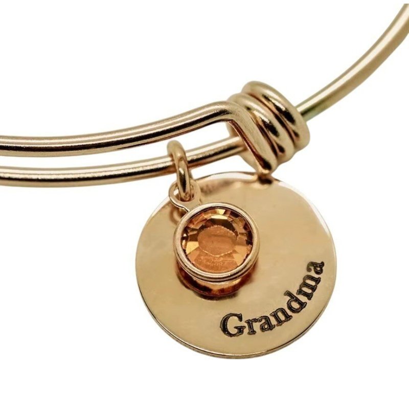 PULSERA CON CHAPA PERSONALIZADA Y PIEDRAS COLORES