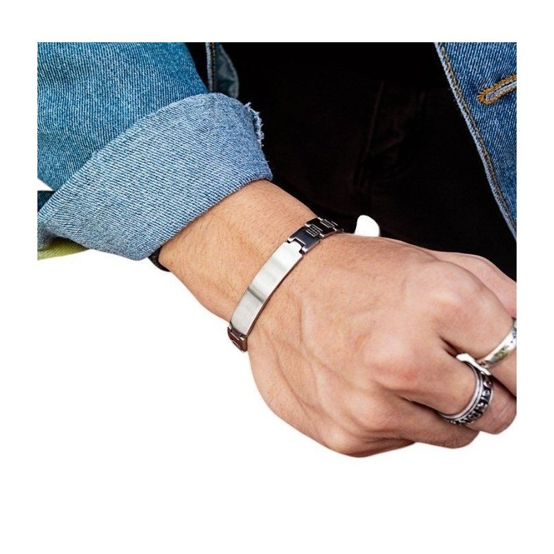 ESCLAVA DISEÑO ACERO INOX MACIZO PARA GRABAR