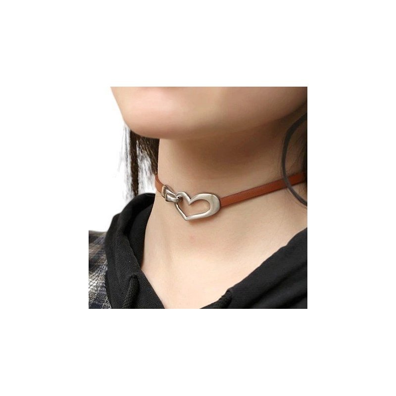 PULSERA ó COLLAR CUERO CORAZÓN (VARIOS COLORES)