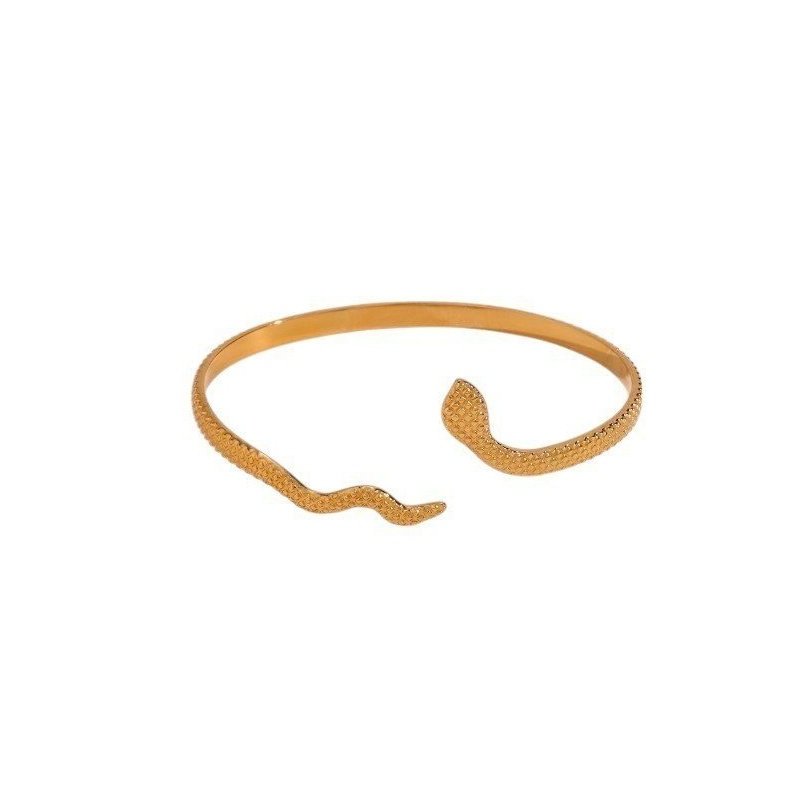 BRAZALETE SNAKE ACERO Y ORO WATERPROOF