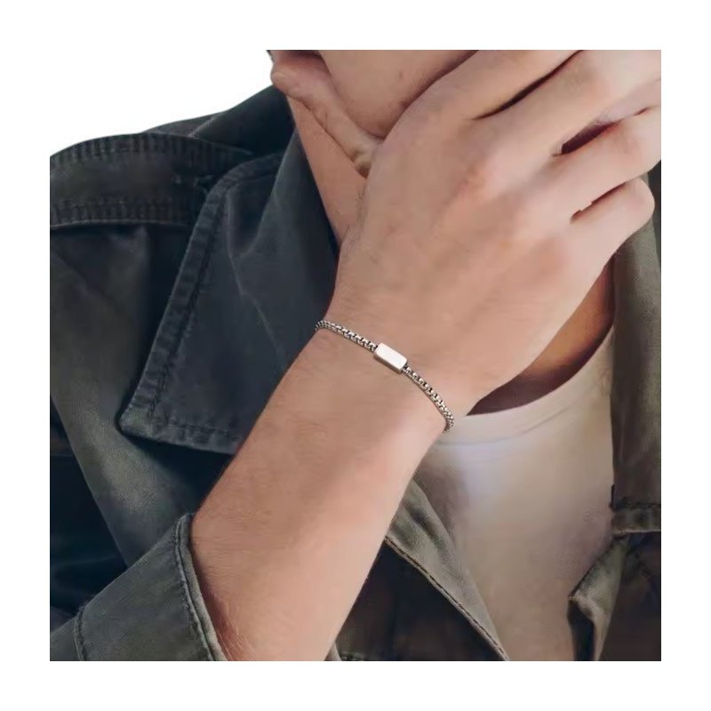 PULSERA ACERO CON TUBO PARA GRABAR