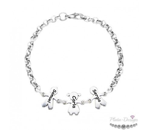 pulseras personalizadas para madres con niños y niñas con nombres