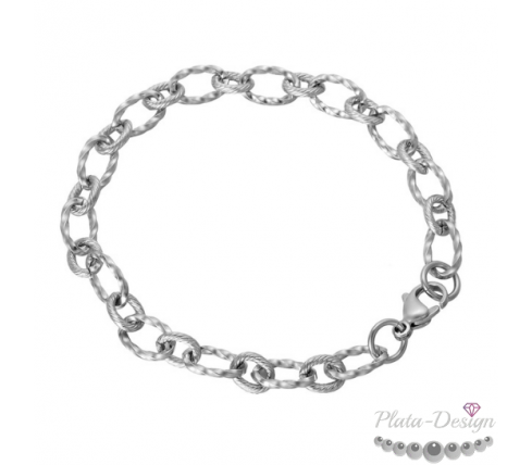 PULSERA DISEÑO ACERO PARA AÑADIR CHAPAS GRABADAS