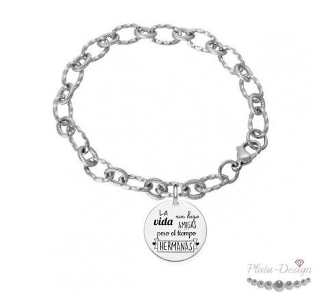 pulsera personalizada la vida nos hizo amigas el tiempo hermanas