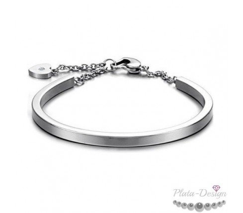 brazalete rígido acero personalizado con cierre corazón