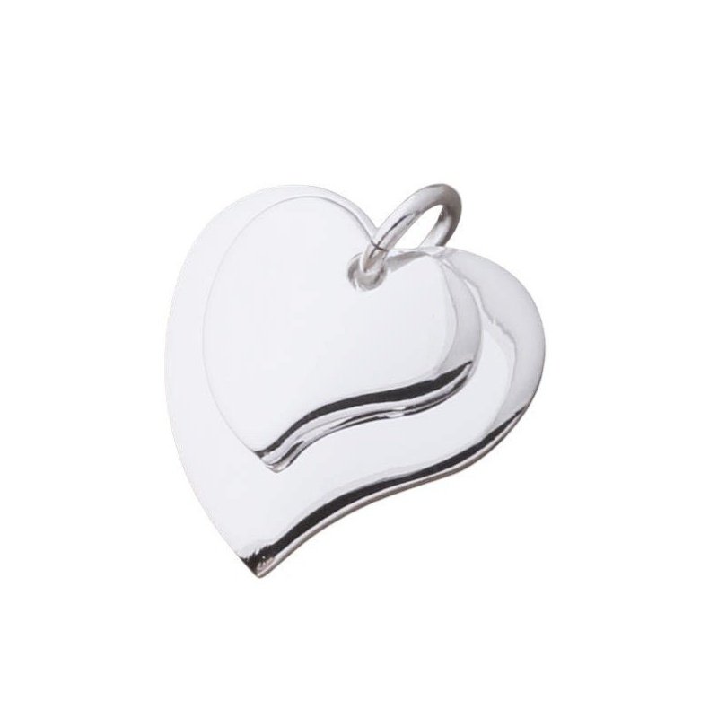 COLGANTE DOS CORAZONES PARA GRABAR CON PLATA 925
