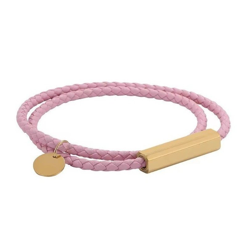 PULSERA PERSONALIZADA CUERO ROSA O BEIGE